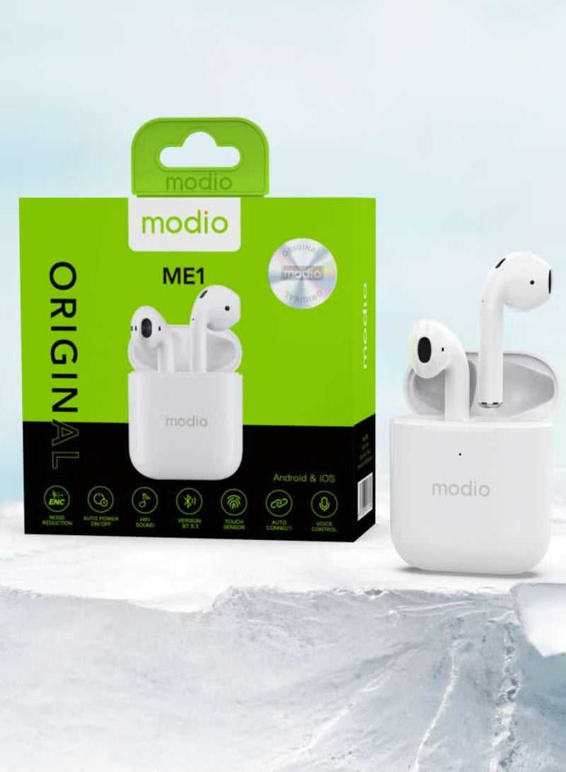 Modio ME1 Bluetooth Earbuds – Wireless TWS with Charging Case