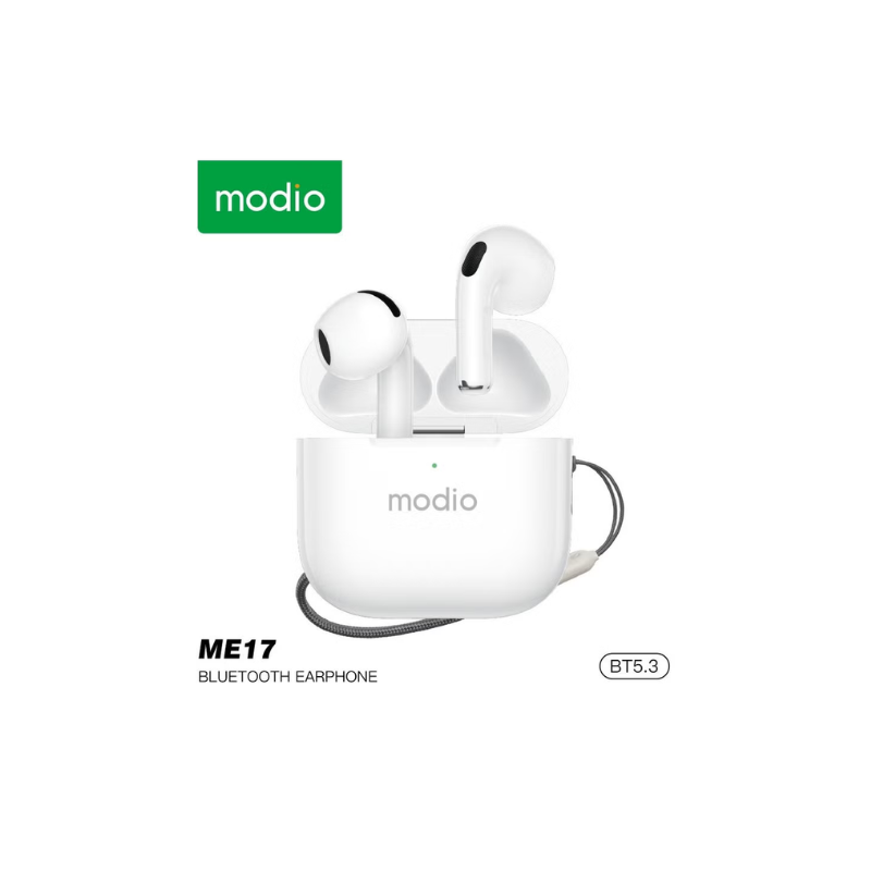 Modio ME17 Bluetooth Earbuds – Wireless TWS with Charging Case