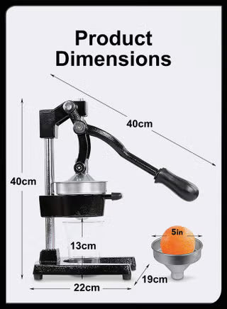 Professional Manual Hand Press Citrus Juicer - Fresh Orange, Lemon, Lime & Pomegranate Squeezer Machine
