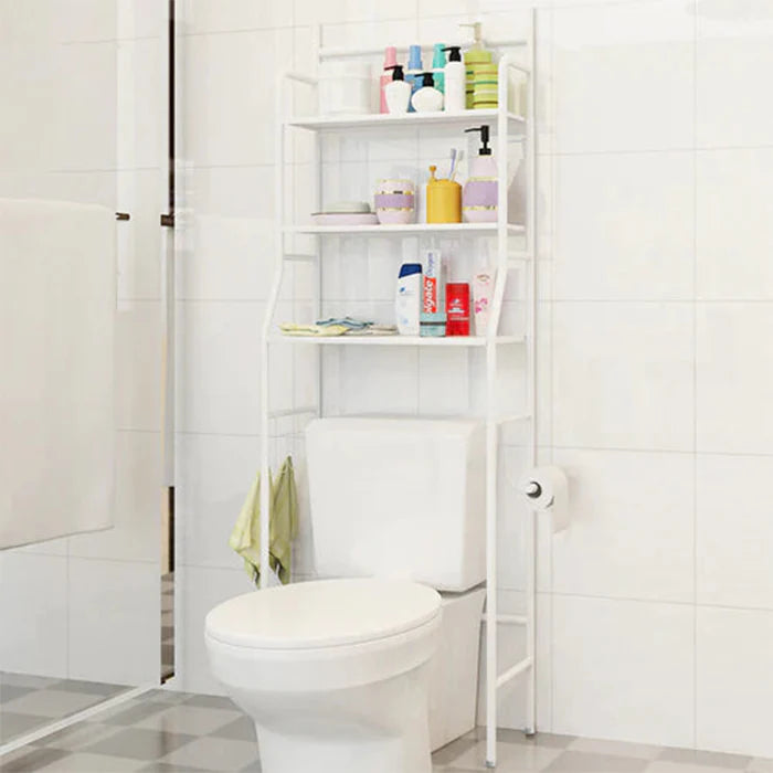 3 Layer Space Saving Metal Toilet Storage Rack | Over Toilet Bathroom Organizer Shelf | Qatar