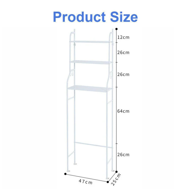 3 Layer Space Saving Metal Toilet Storage Rack | Over Toilet Bathroom Organizer Shelf | Qatar