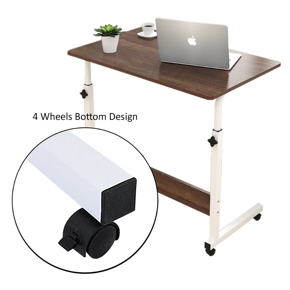 Adjustable Laptop Stand Table with Wheels – Height Adjustable Rolling Desk for Bed, Sofa & Home Office | Portable Laptop Tray Table Qatar